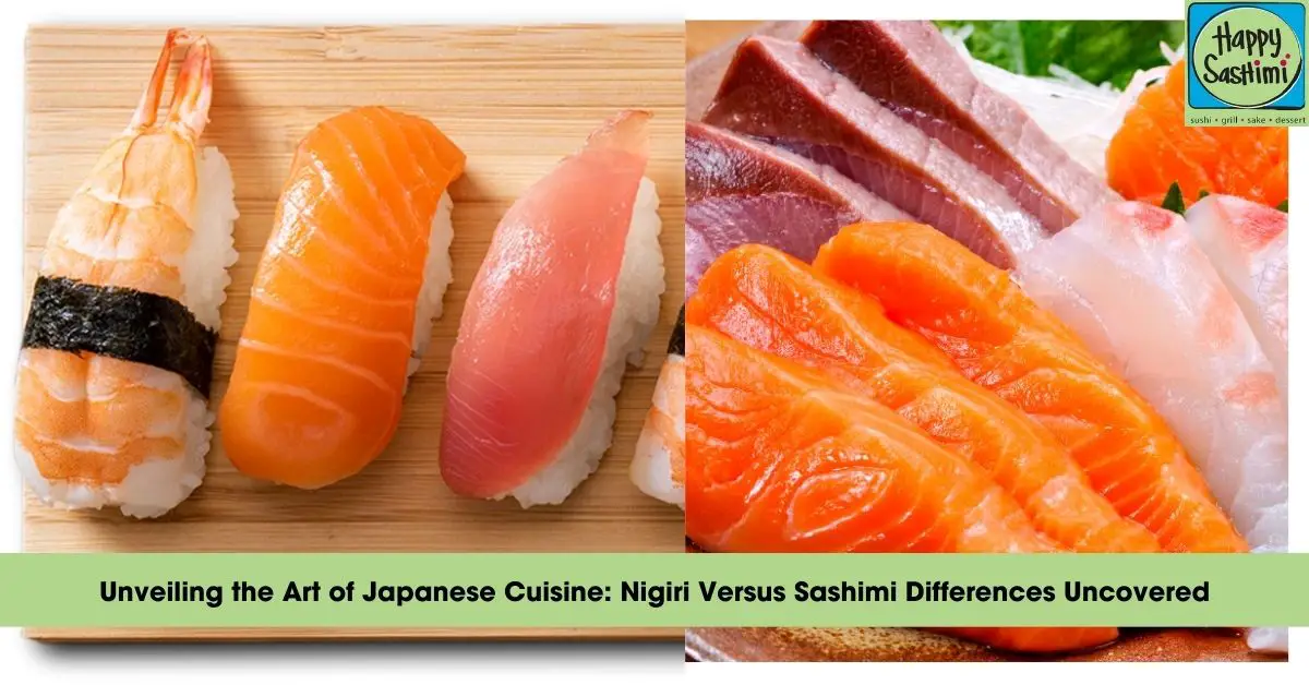 differences between sushi nagiri and sashimi